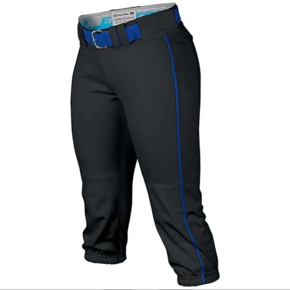 EASTON • Women's Piped Pro Pants without Belt • Black/Royal • XL • NW0T • - Picture 2 of 4